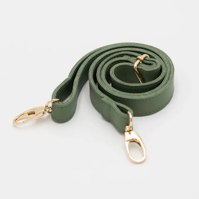 Leather bum bag strap - Sage with gold fittings