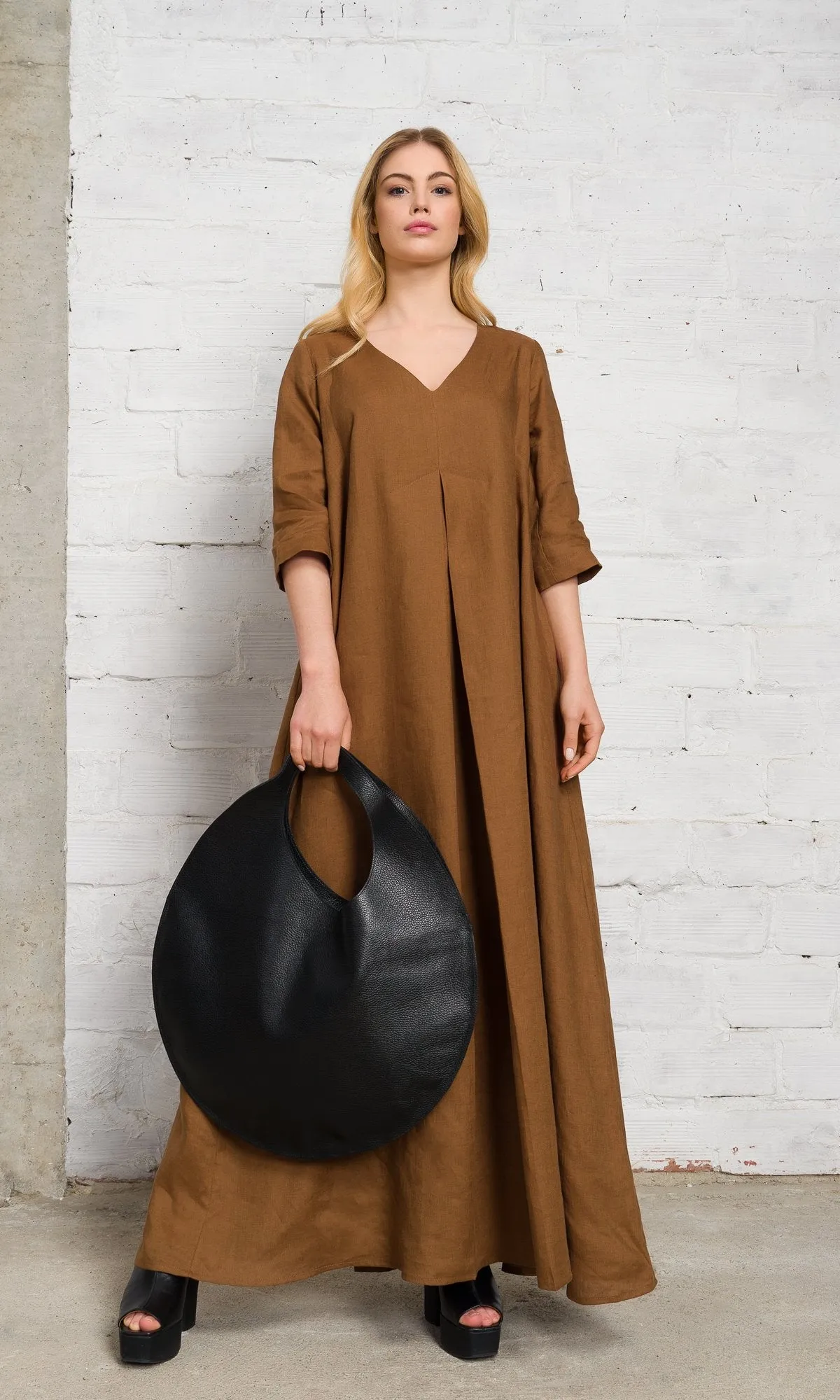 Leather Circle Hobo Bag