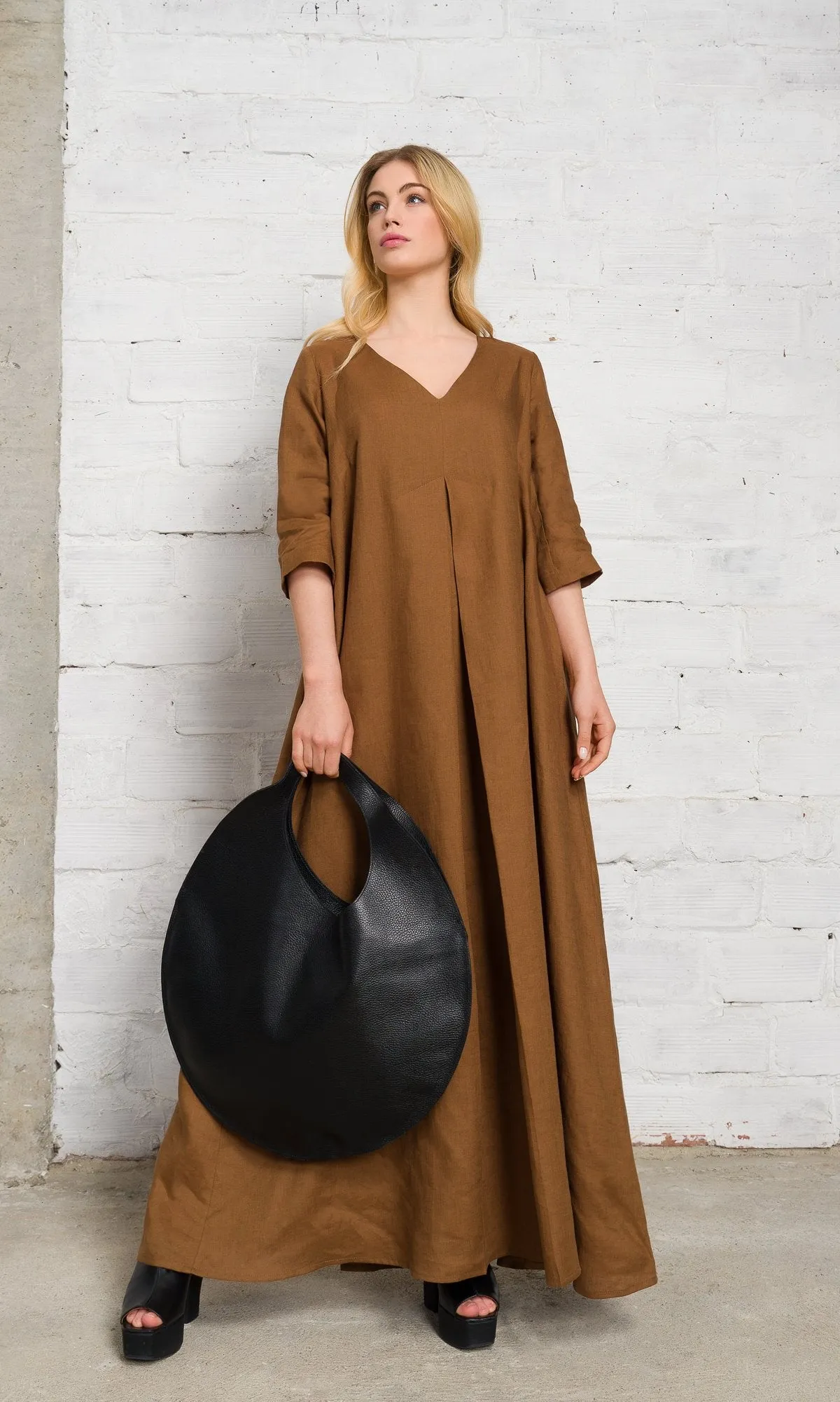 Leather Circle Hobo Bag