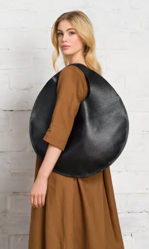 Leather Circle Hobo Bag