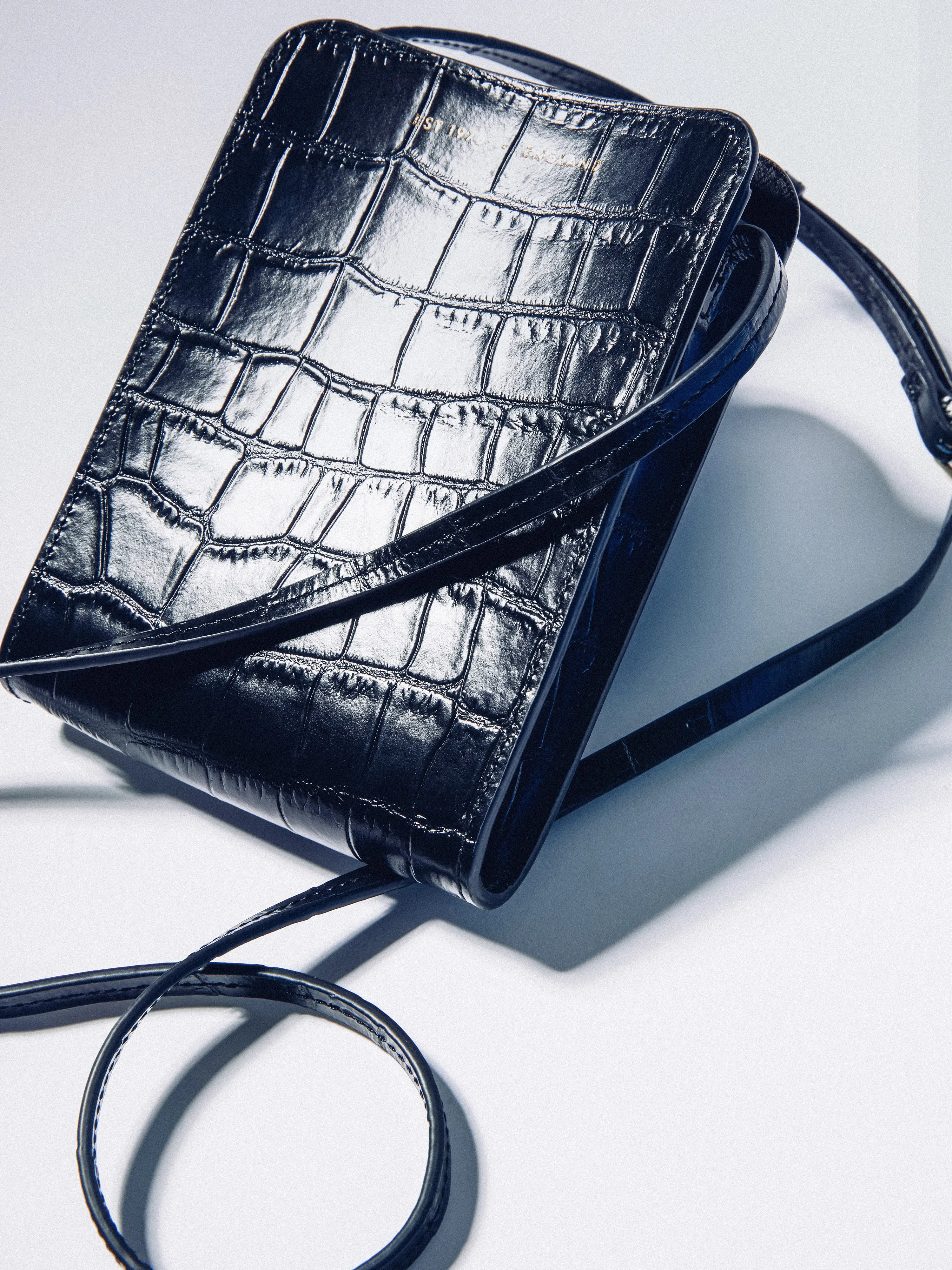 Leather Crossbody Phone Bag | Black