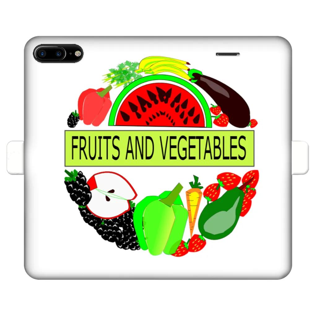 Leather Fruits And Vegetables Design Printed Money Wallet Cases