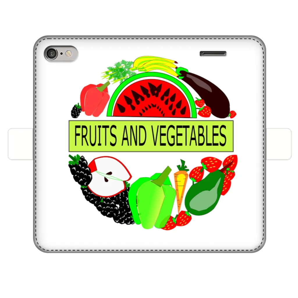 Leather Fruits And Vegetables Design Printed Money Wallet Cases