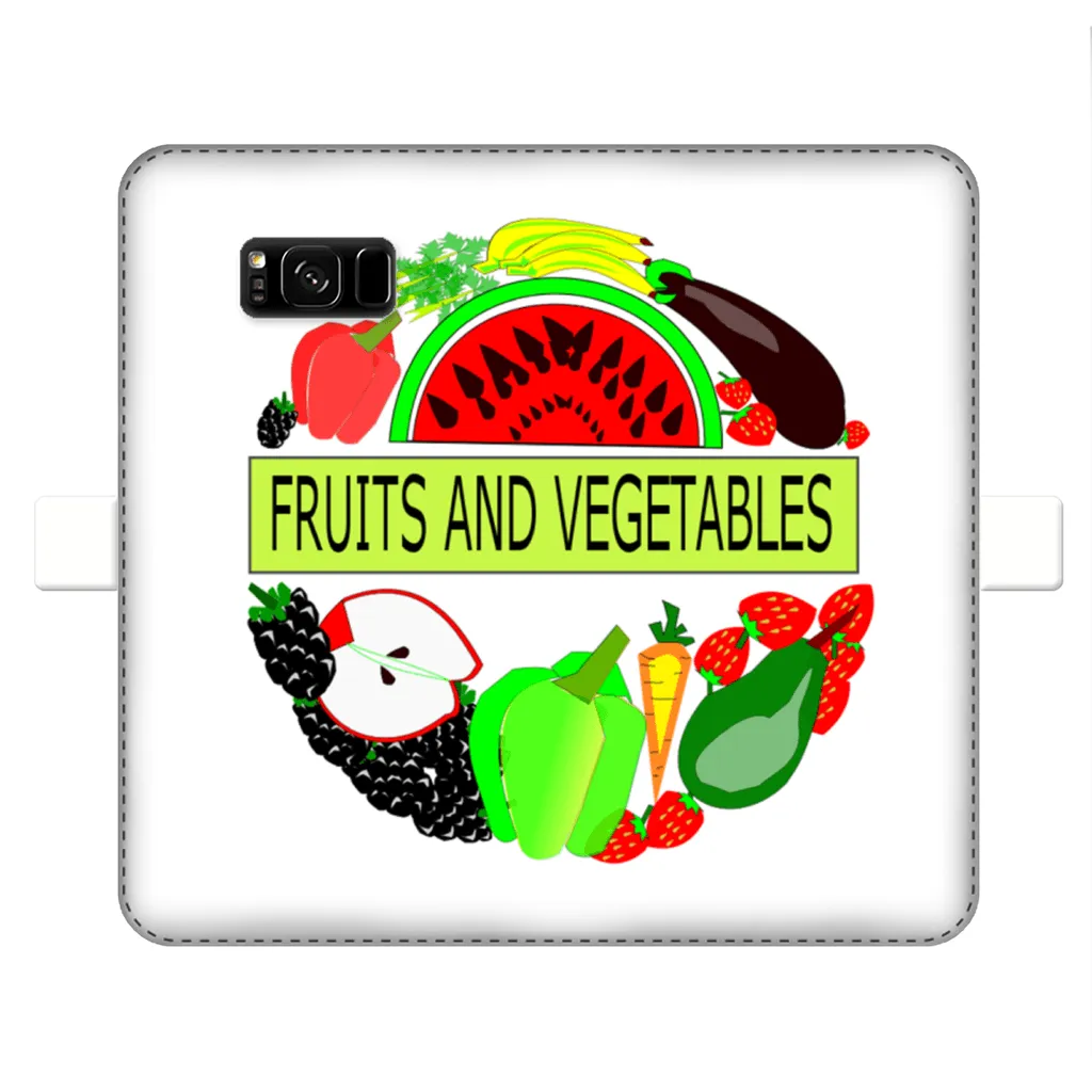 Leather Fruits And Vegetables Design Printed Money Wallet Cases