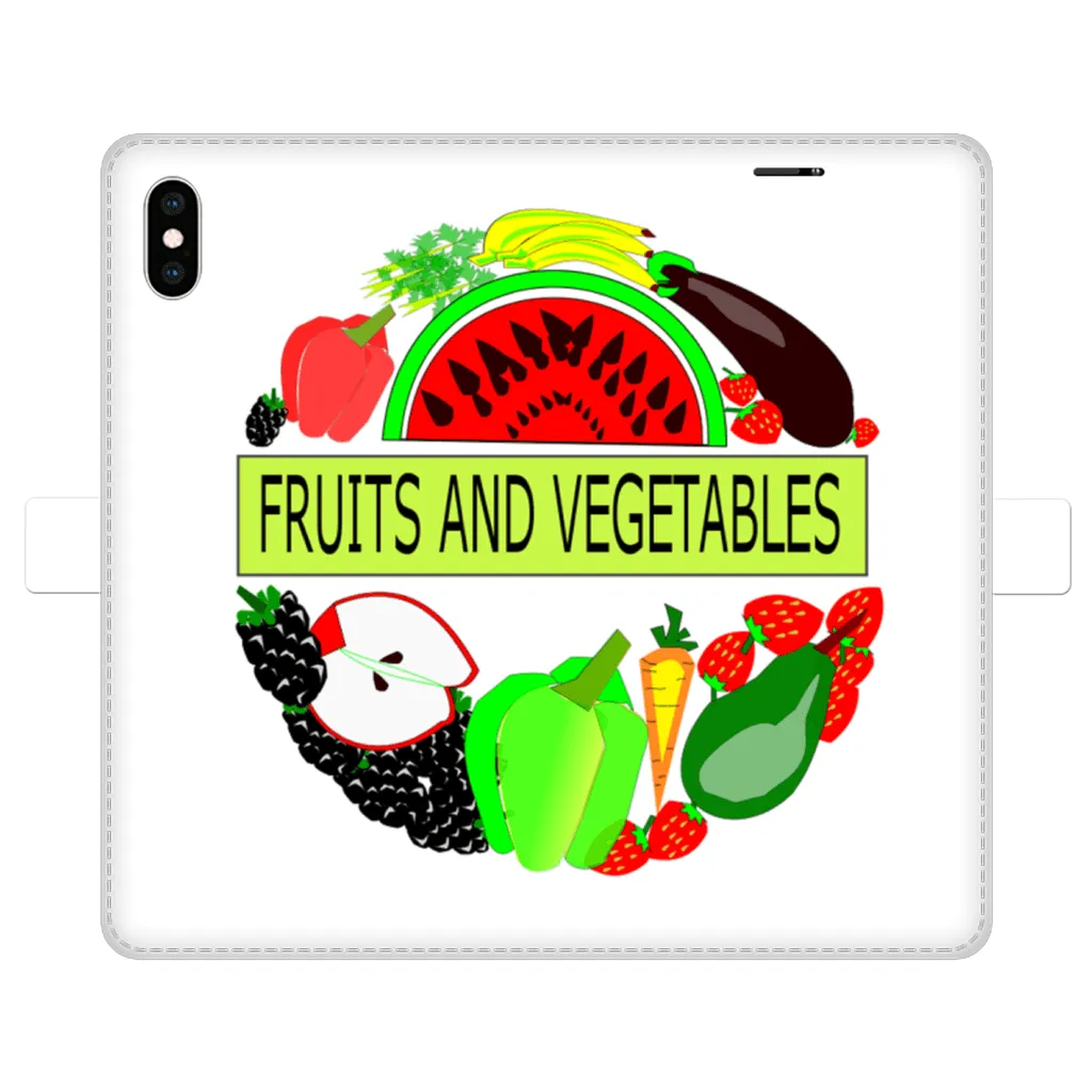 Leather Fruits And Vegetables Design Printed Money Wallet Cases