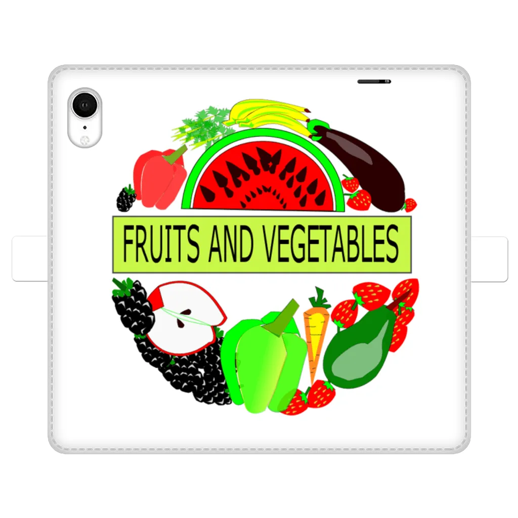 Leather Fruits And Vegetables Design Printed Money Wallet Cases