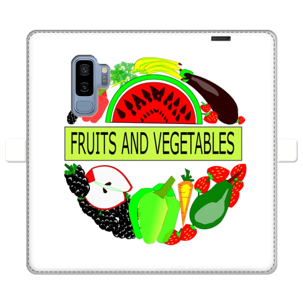 Leather Fruits And Vegetables Design Printed Money Wallet Cases