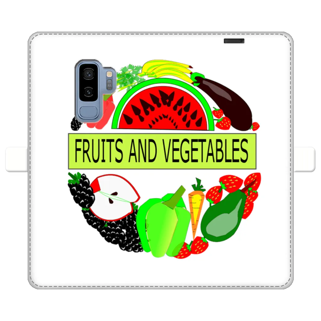 Leather Fruits And Vegetables Design Printed Money Wallet Cases