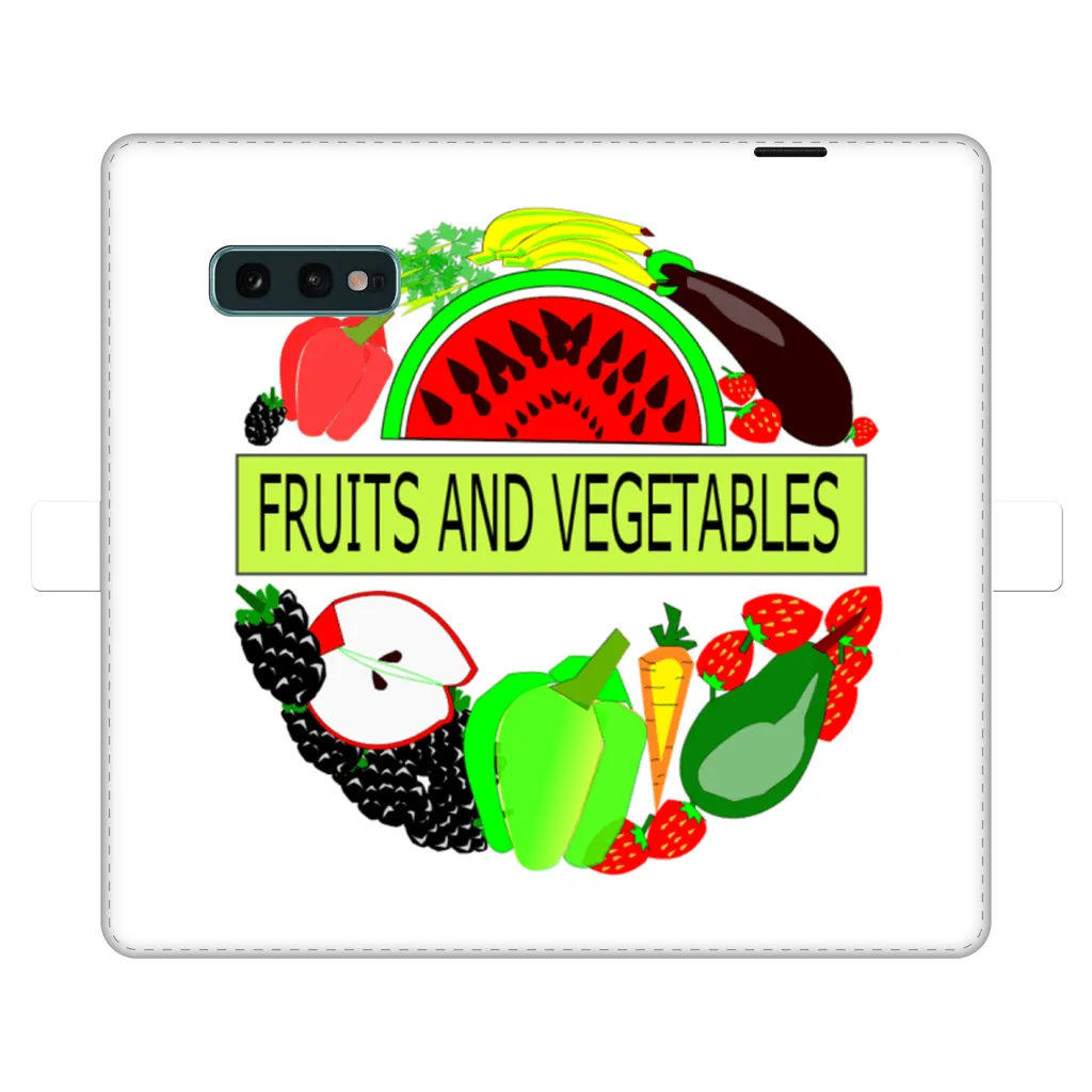 Leather Fruits And Vegetables Design Printed Money Wallet Cases