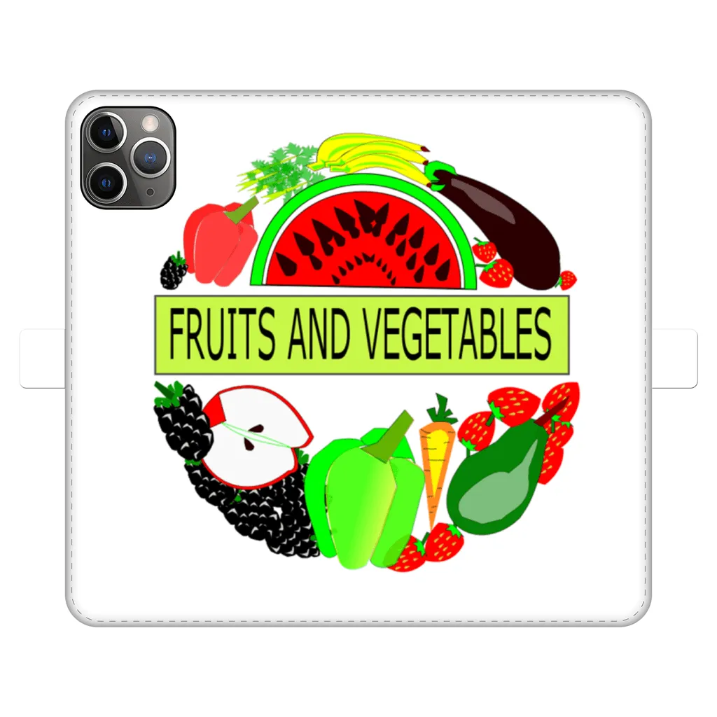 Leather Fruits And Vegetables Design Printed Money Wallet Cases