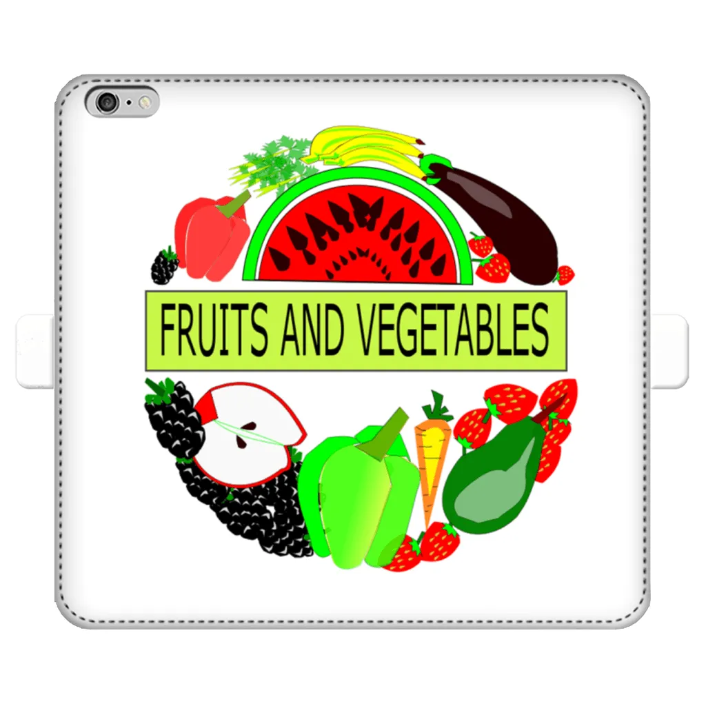 Leather Fruits And Vegetables Design Printed Money Wallet Cases