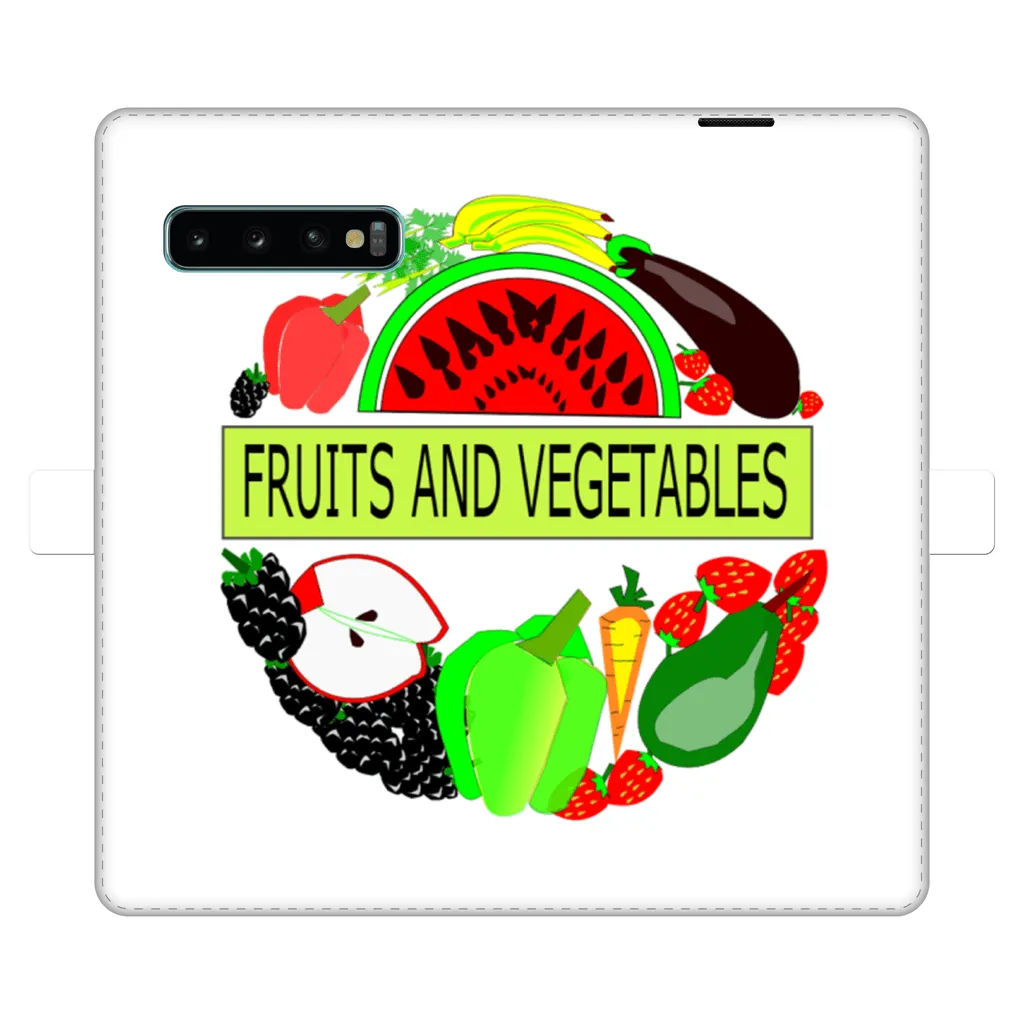 Leather Fruits And Vegetables Design Printed Money Wallet Cases