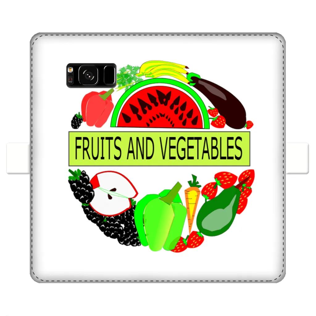 Leather Fruits And Vegetables Design Printed Money Wallet Cases