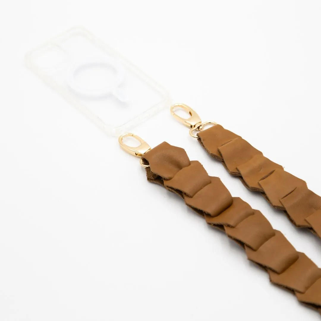 Leather Link strap - Toffee w Gold Fittings