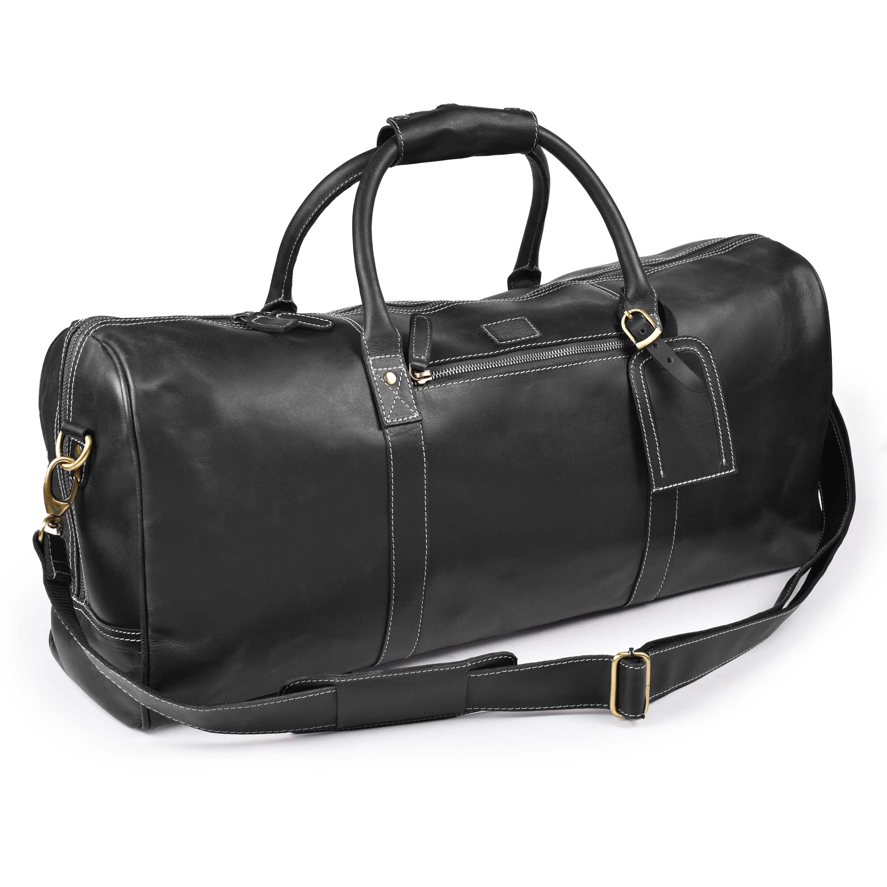 Leather Travel Duffel Bag for Men, Gym Sports Overnight Weekender Luggage Duffle Bag