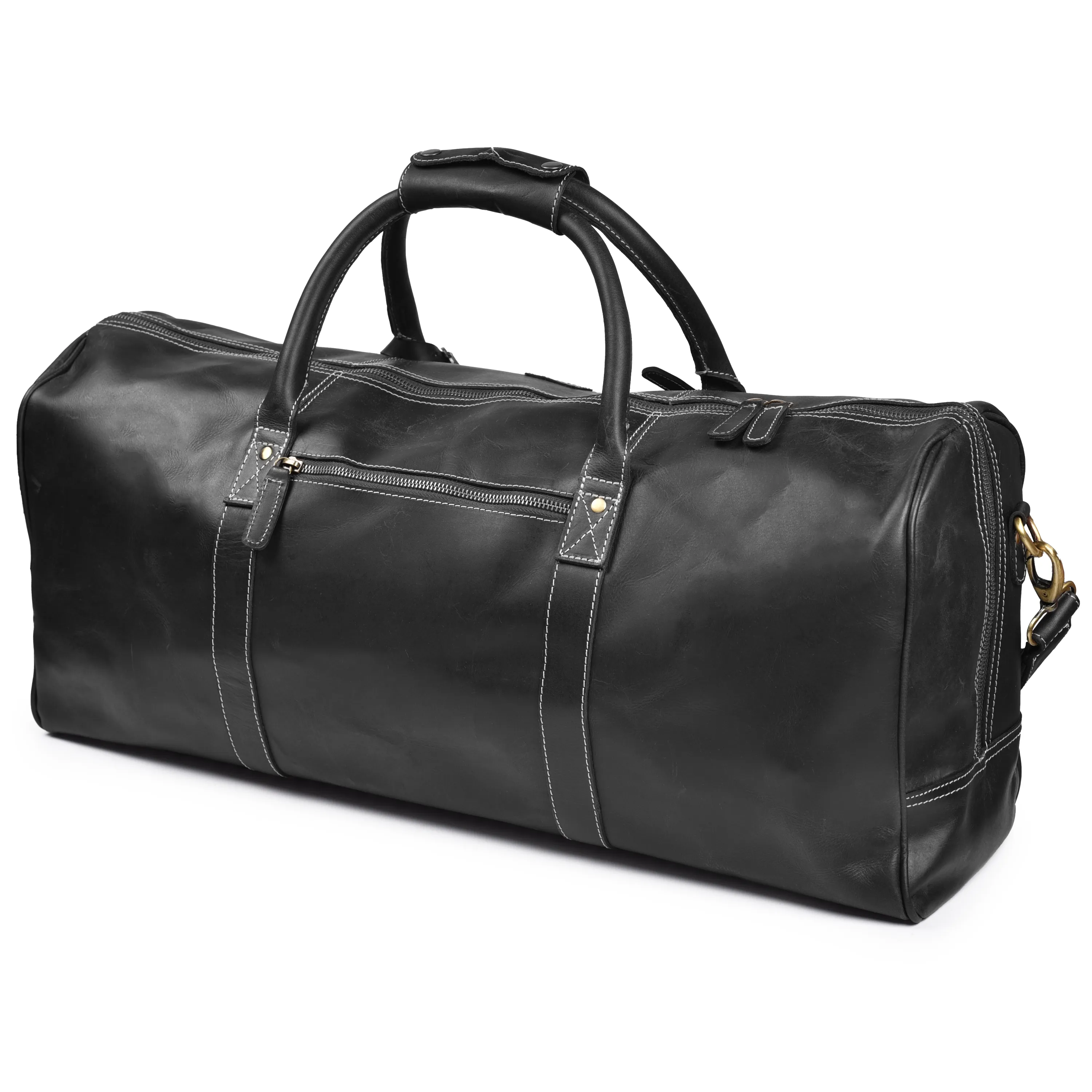 Leather Travel Duffel Bag for Men, Gym Sports Overnight Weekender Luggage Duffle Bag