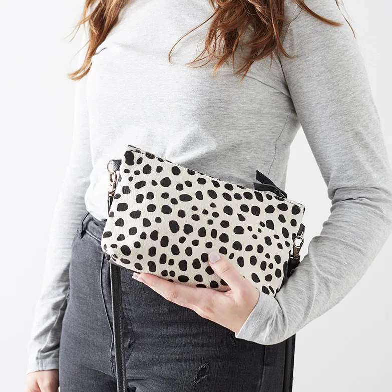 Leopard Print Leather Crossbody Bag