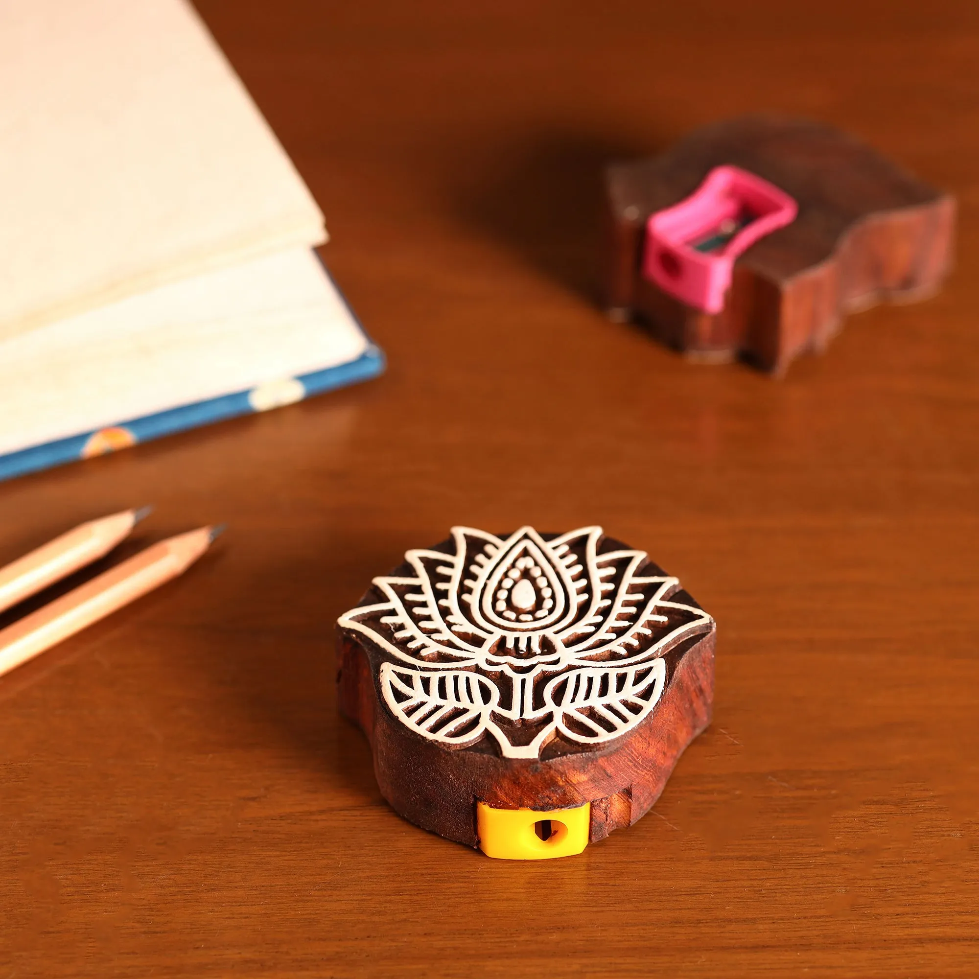 Lotus - Hand Carved Sheesham Wood Block Sharpener