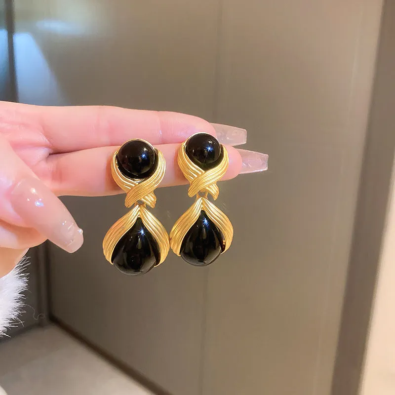 Luxurious Bowknot Metal Drop Earrings