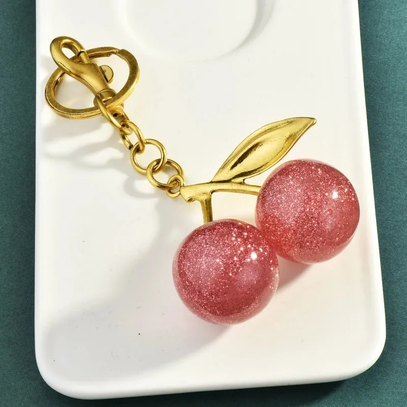 Luxurious Cherry Alloy Women's Keychain