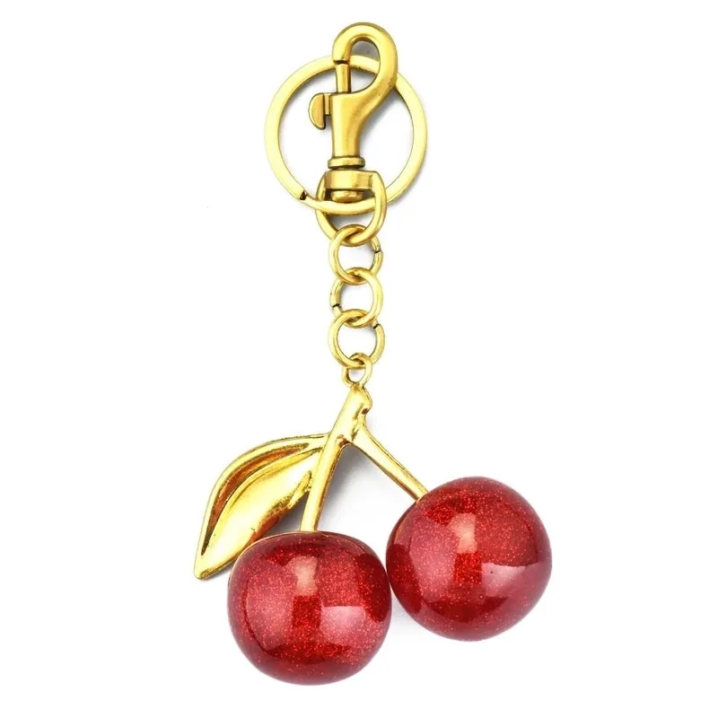 Luxurious Cherry Alloy Women's Keychain