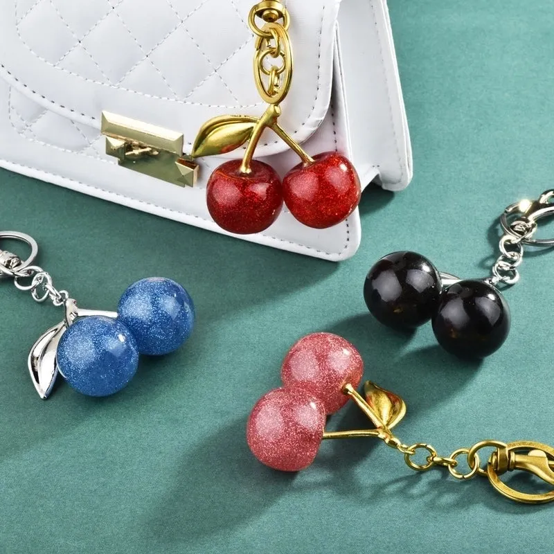 Luxurious Cherry Alloy Women's Keychain