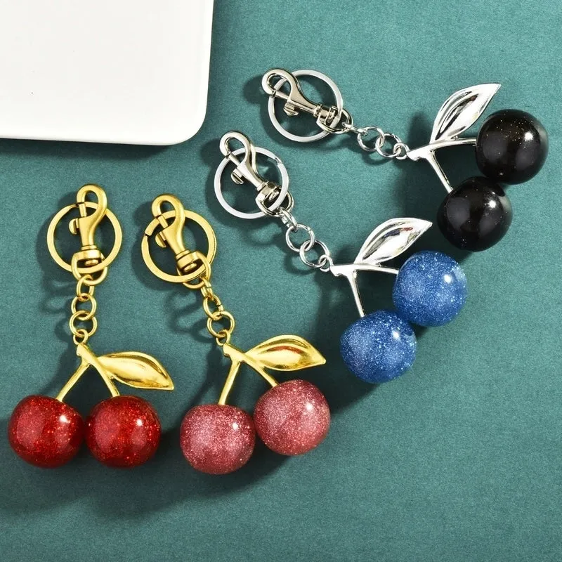 Luxurious Cherry Alloy Women's Keychain