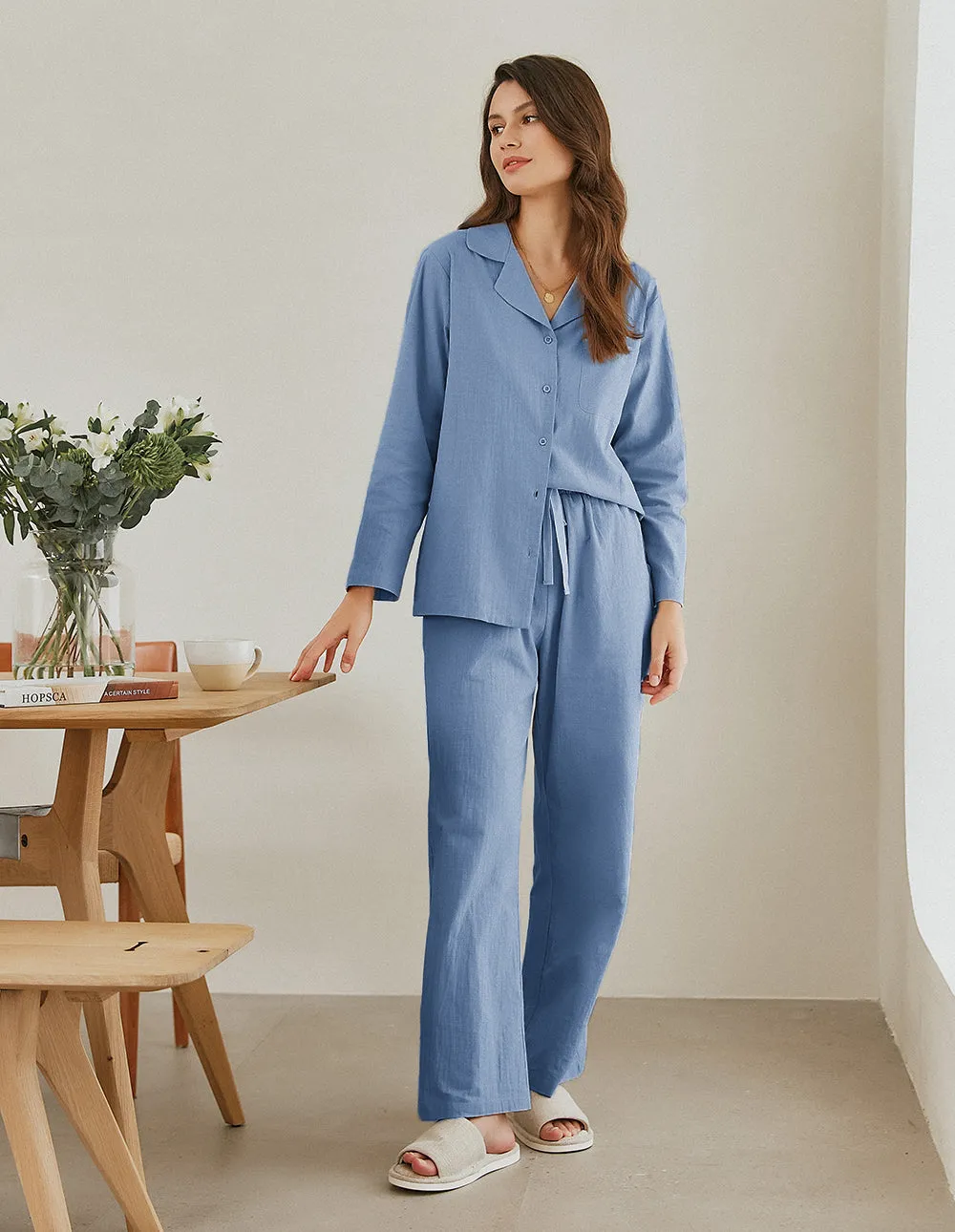 Luxurious Cotton Linen Pajamas Set (US Only)