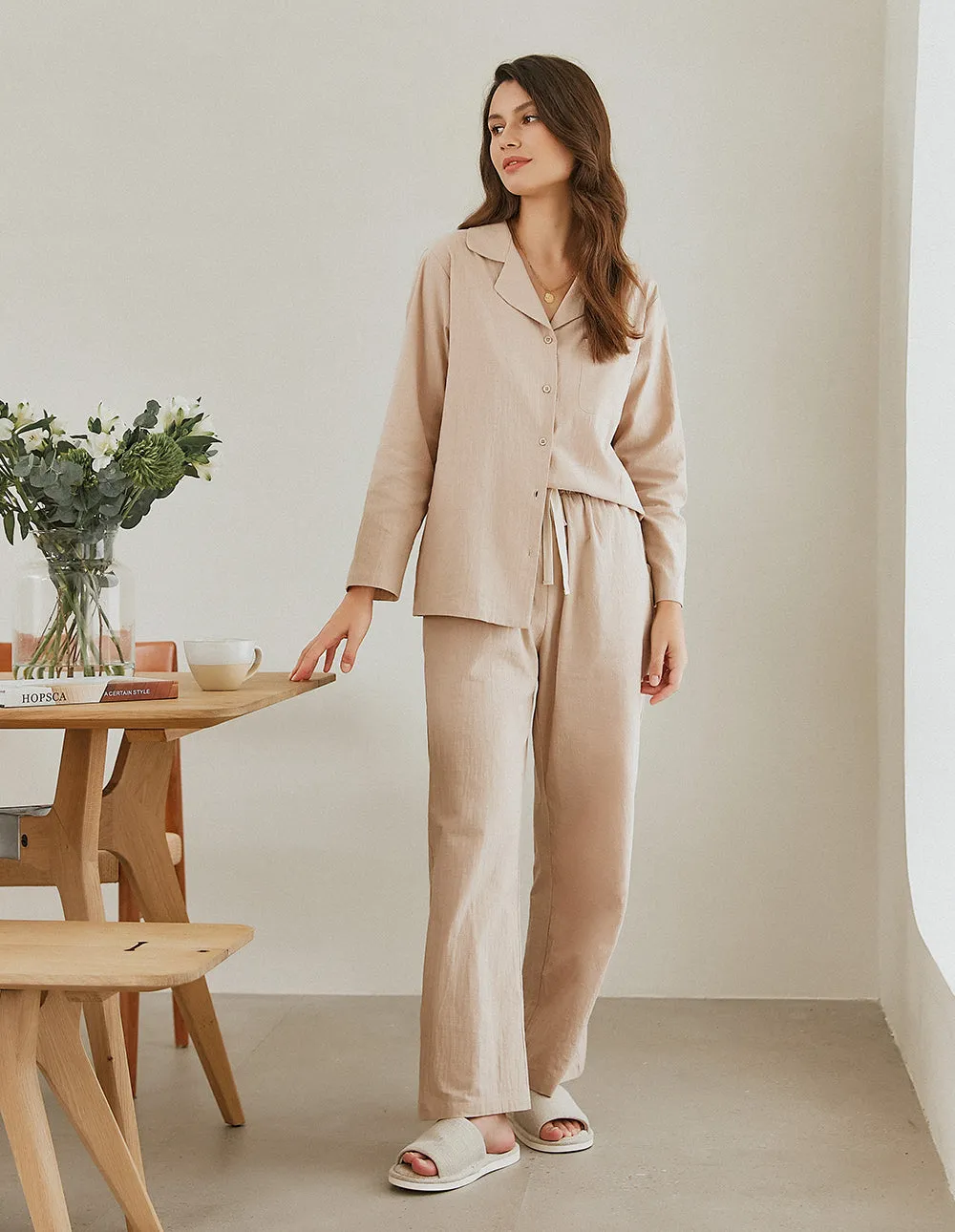 Luxurious Cotton Linen Pajamas Set (US Only)