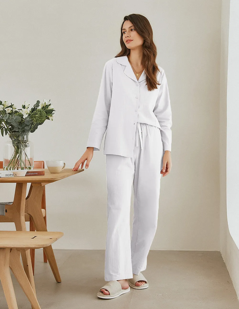 Luxurious Cotton Linen Pajamas Set (US Only)