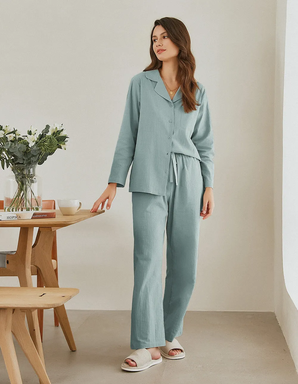 Luxurious Cotton Linen Pajamas Set (US Only)