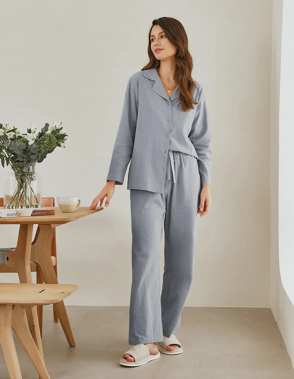 Luxurious Cotton Linen Pajamas Set (US Only)