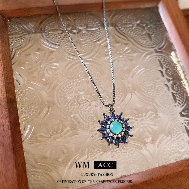 Luxurious Flower Flower Zircon Zircon Inlay Necklaces