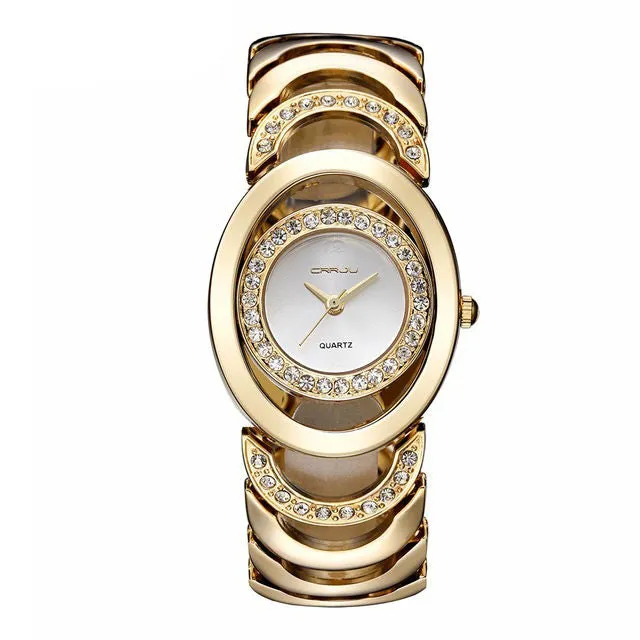 Luxurious Gold and Rhinestones Watch