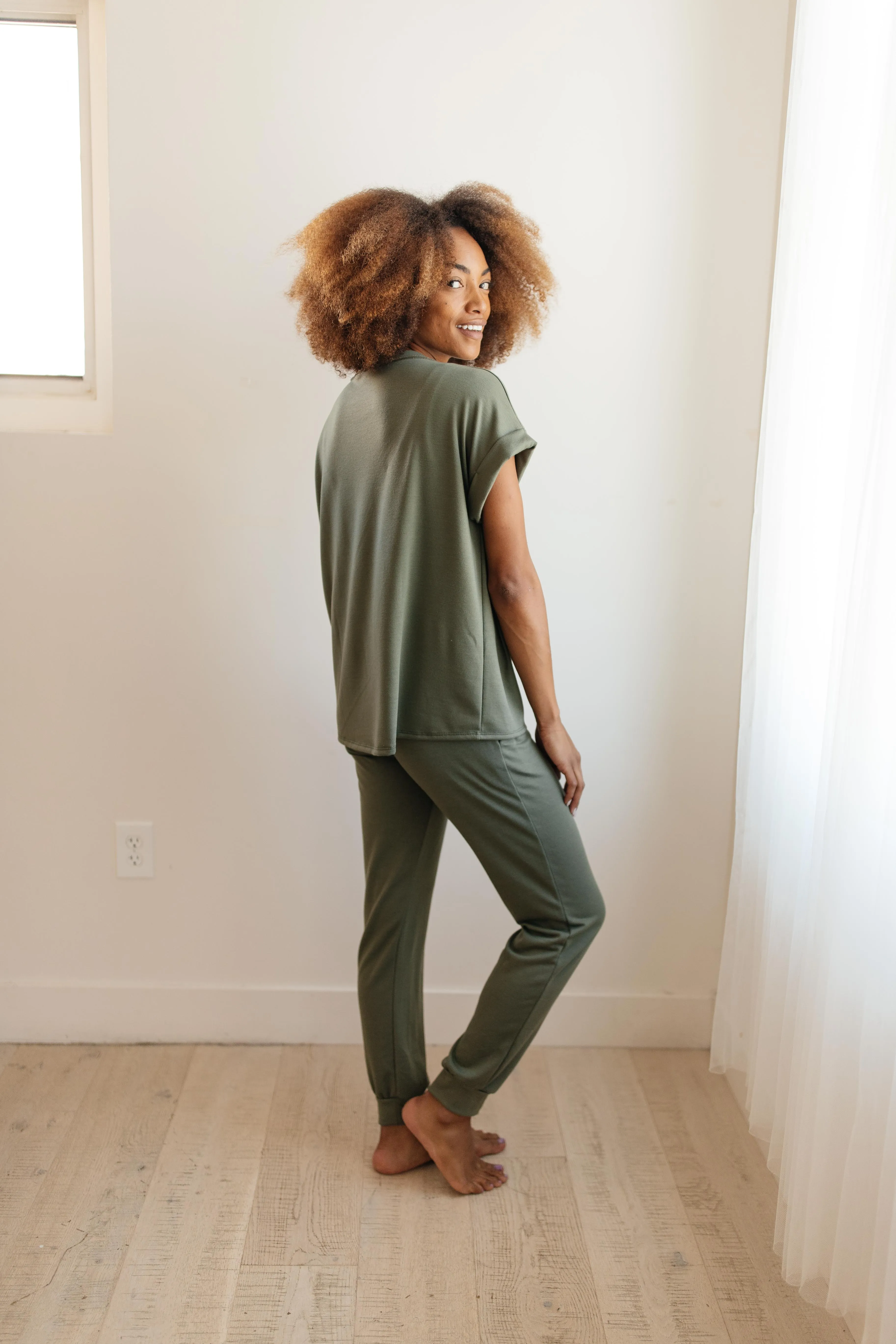 Luxurious Loungewear Top In Olive