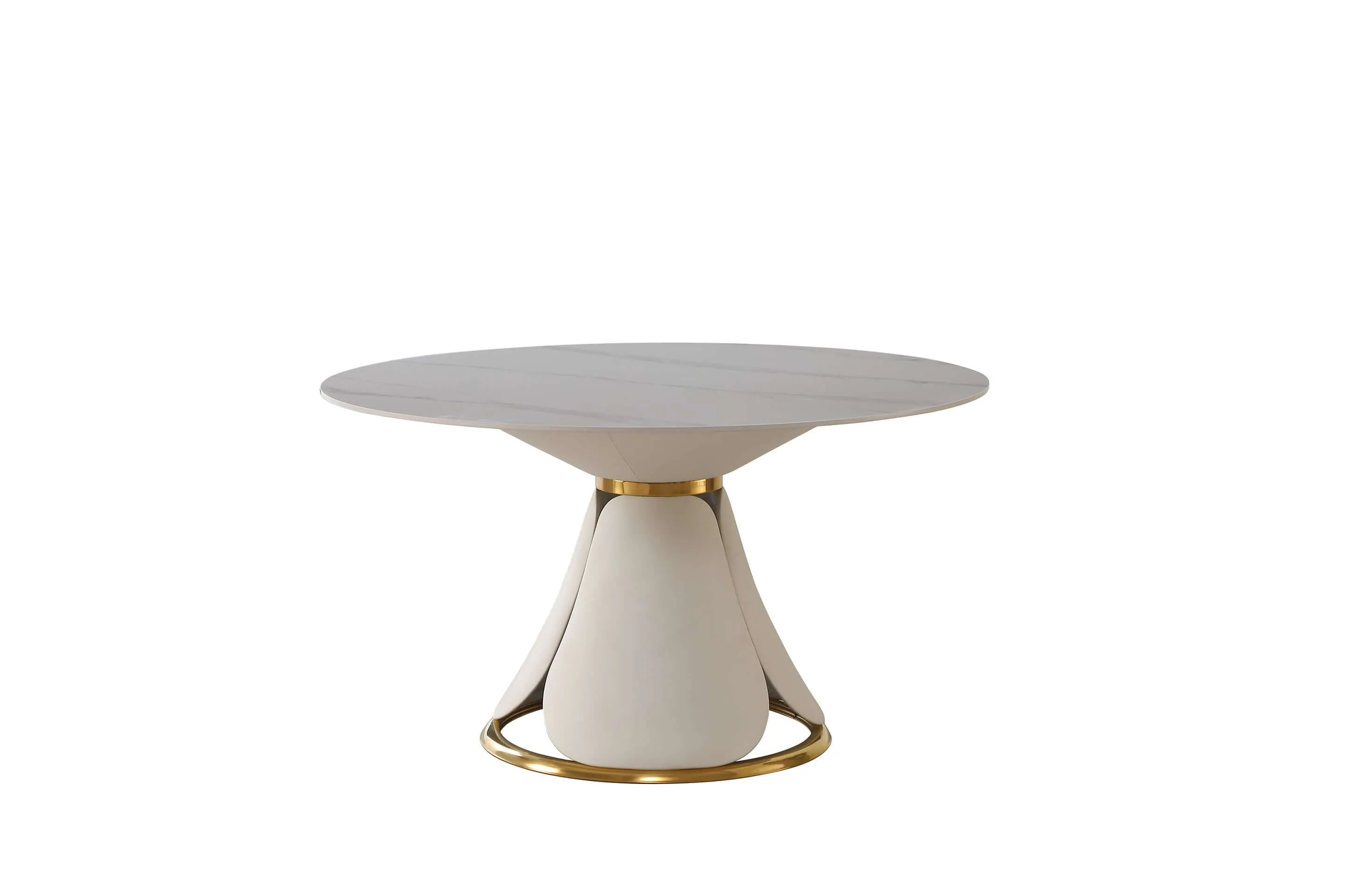 Luxurious Modern Round Sintered Stone Dining Table 53inch