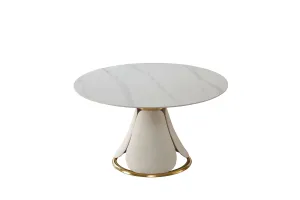 Luxurious Modern Round Sintered Stone Dining Table 53inch