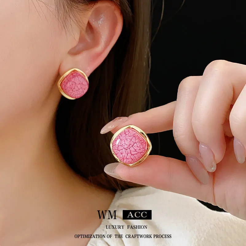 Luxurious Quadrilateral Rhombus Geometric Plastic Electroplating Earrings