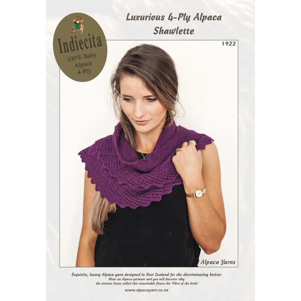 Luxurious Shawlette Knitting Pattern (AP1922)