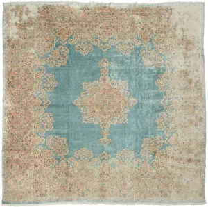 Luxurious Square Kerman Rug - 9’9 x 10’