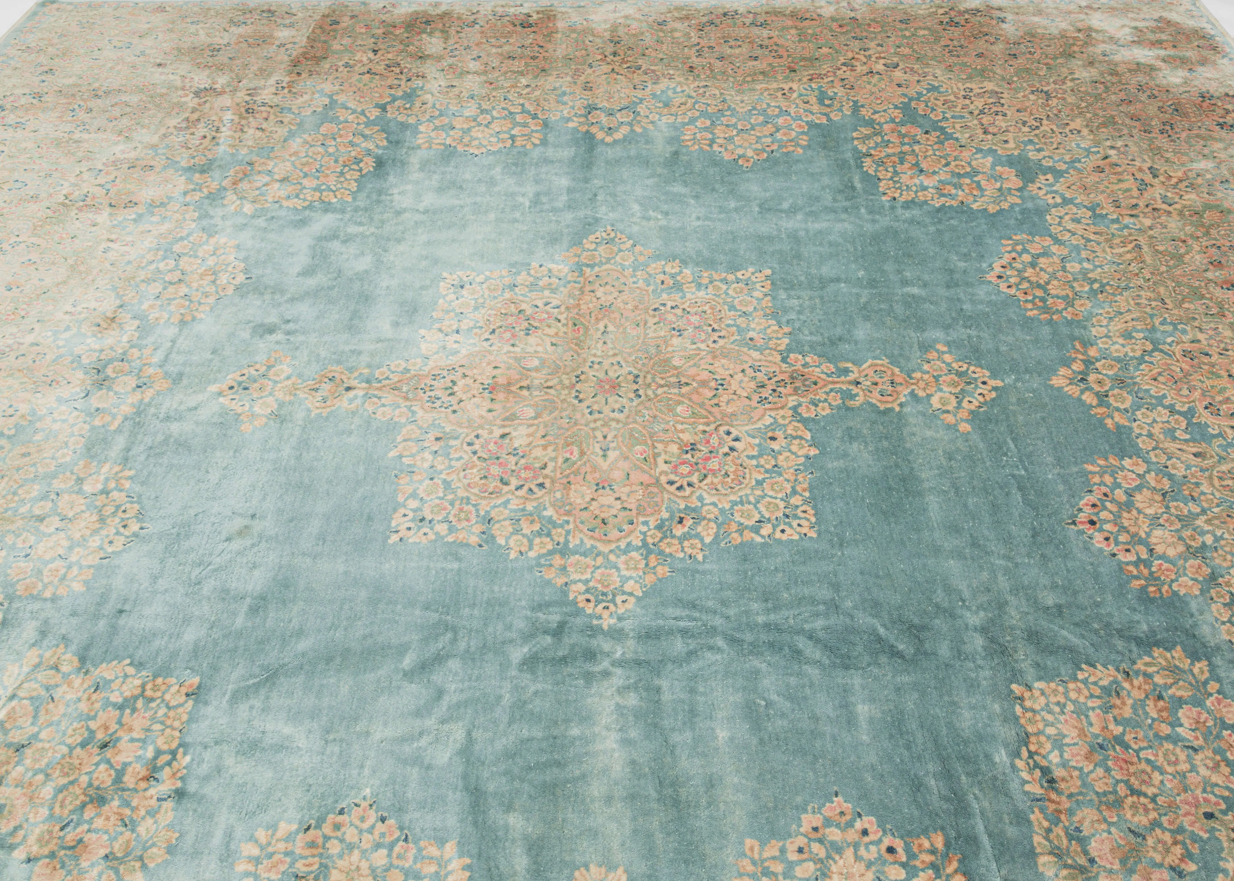 Luxurious Square Kerman Rug - 9’9 x 10’