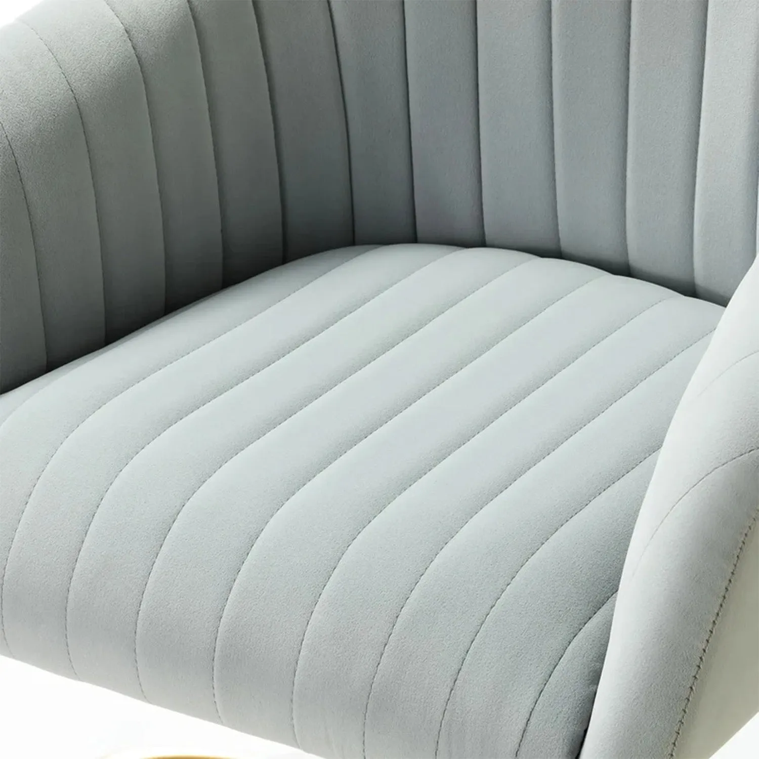 Luxurious Velvet Office Designer Chair Light Grey