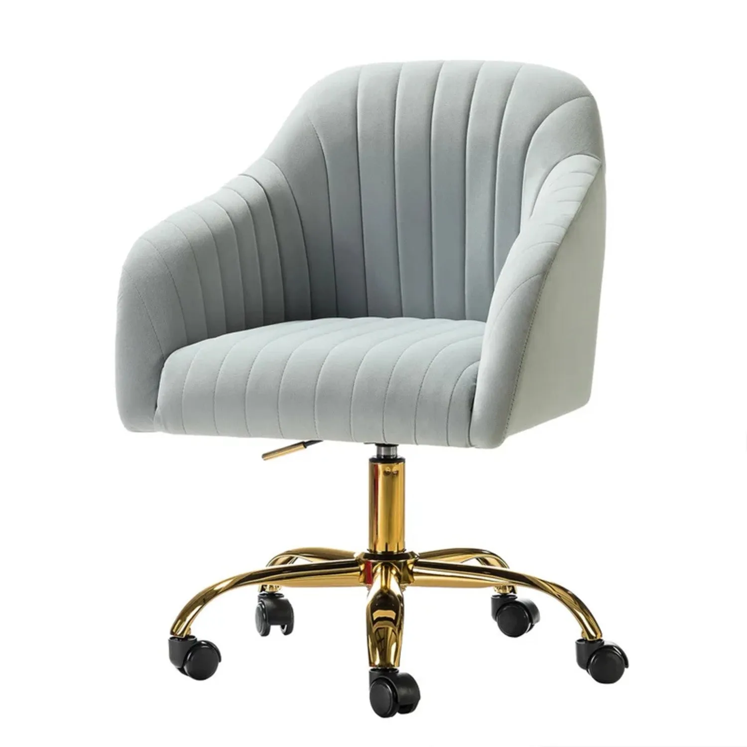 Luxurious Velvet Office Designer Chair Light Grey