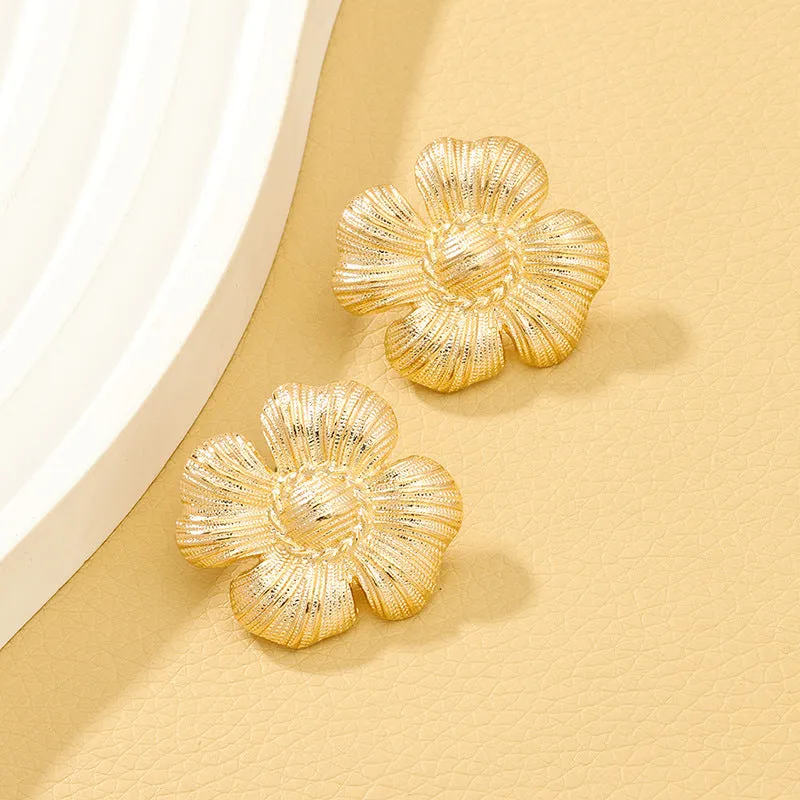 Luxurious Vienna Verve Metal Flower Statement Earrings