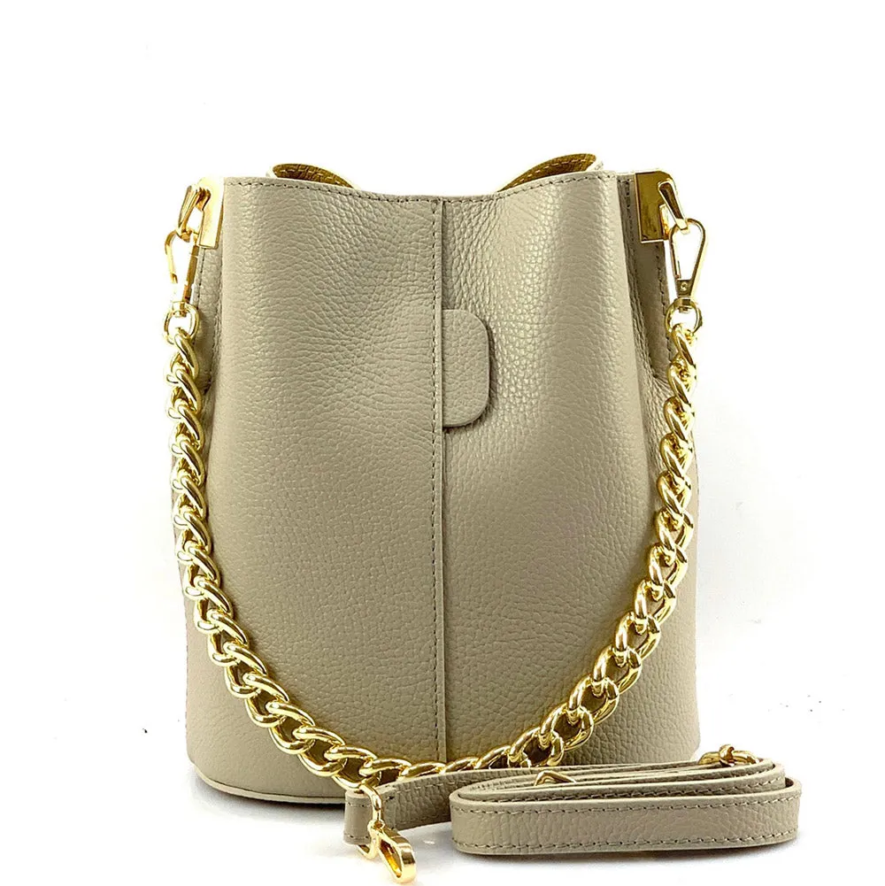 Maddalena leather bucket bag