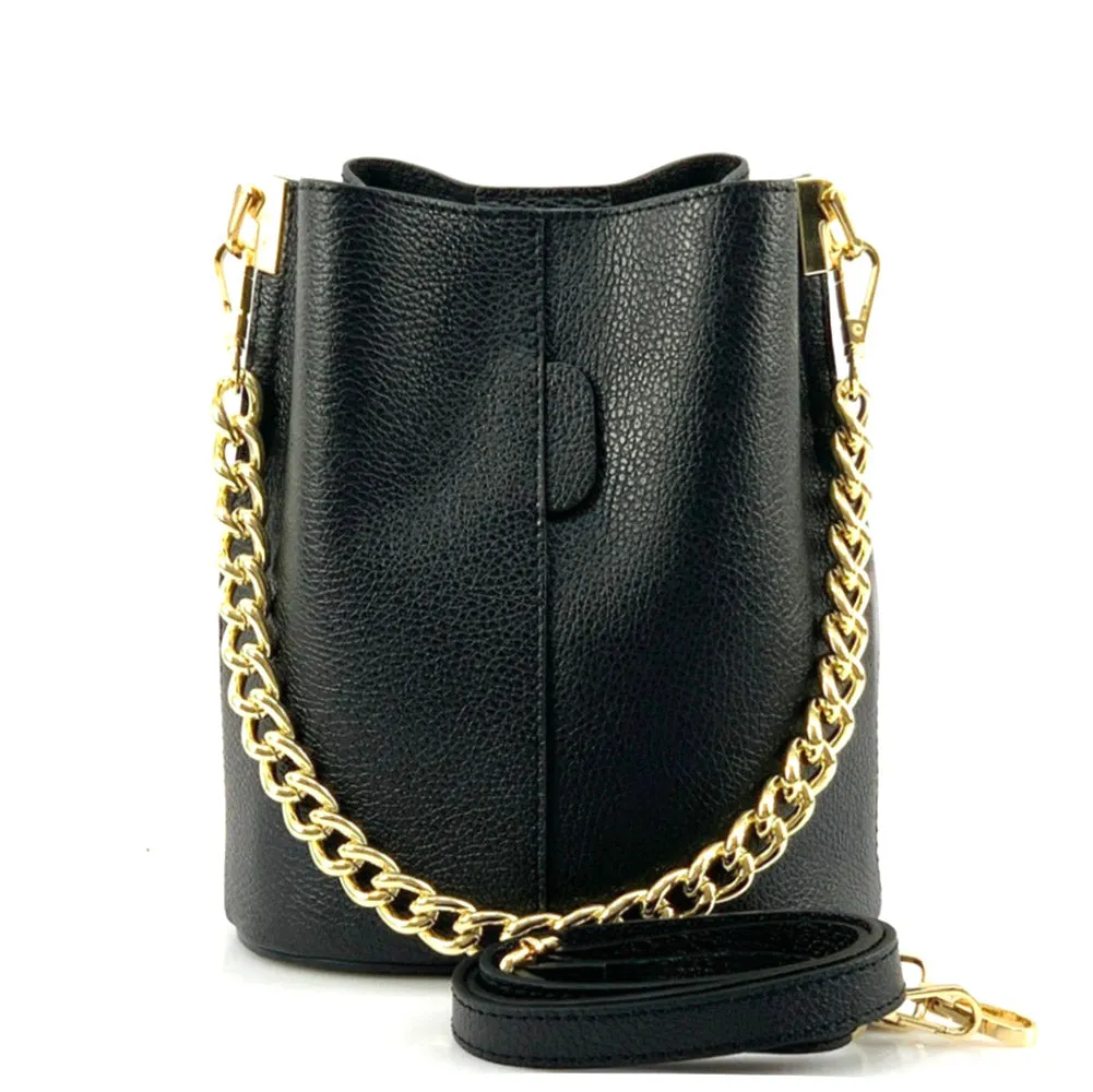 Maddalena leather bucket bag