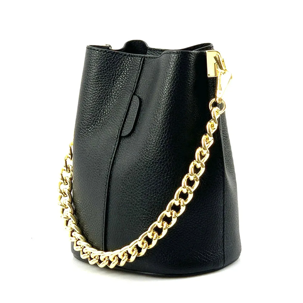 Maddalena leather bucket bag