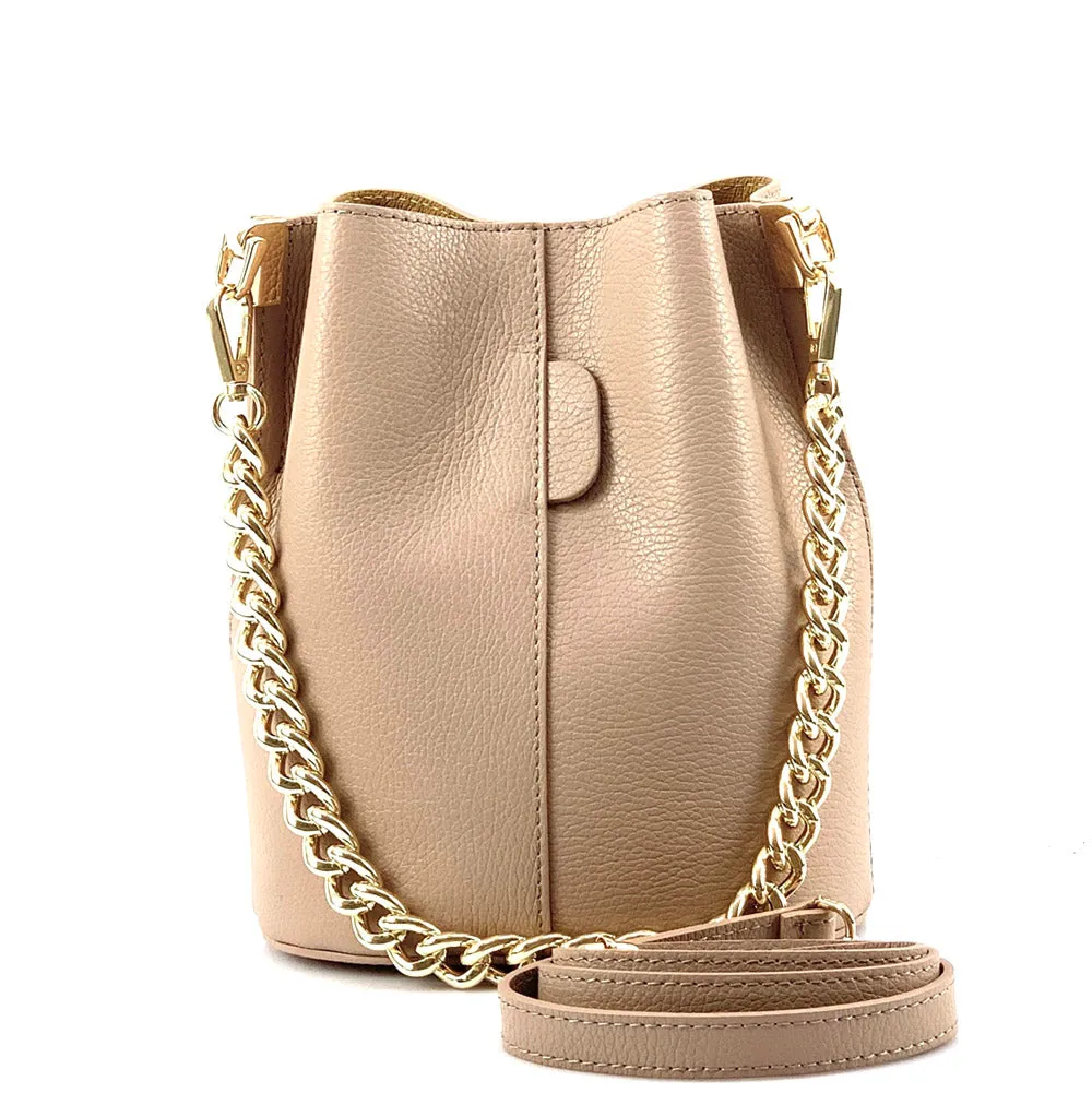 Maddalena leather bucket bag