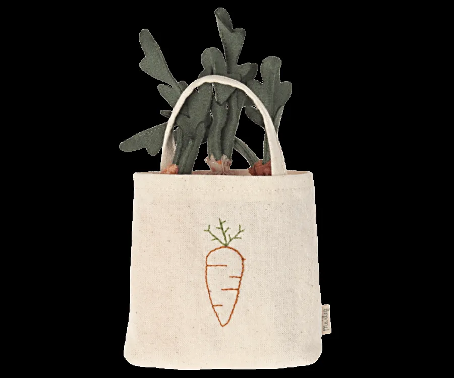 Maileg Carrots in a Shopping Bag