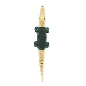 Malachite Alligator Bite Earring